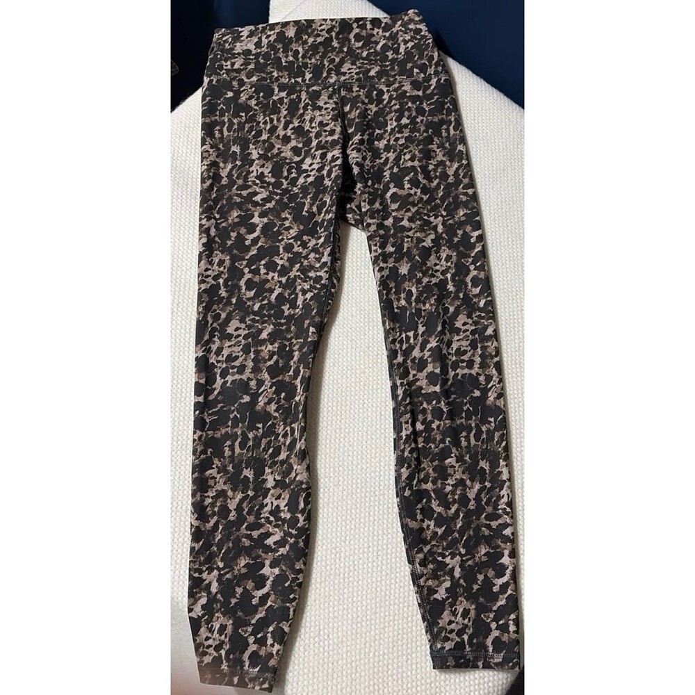 RBX Women’s M Animal Print Athletic Leggings Black Taupe